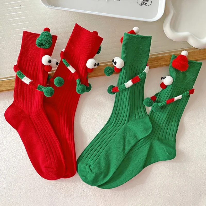 

1PC Christmas Cartoon Socks Cute No Magnetic Middle Tube Nativity Socks Middle Tube Cotton Socks Funny Sock Gift Decor Wholesale