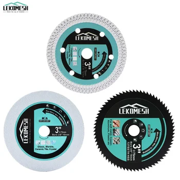 LEKOMESH Dia75mm 커팅 디스크 3 인치 원형 다이아몬드 톱 블레이드 금속 유리 세라믹 타일 도자기 미니 그라인더 커터 플레이트
