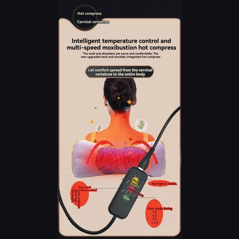 

ABVB-интеллектуальная термотерапия, красный свет, глубокое проникновение, подушка из полыни для ухода за шеей