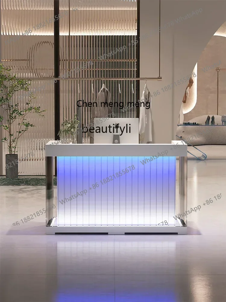 

Y183FF cqySimple Modern Cashier Clothing Store Beauty Salon Bar Counter Shop Acrylic Reception Desk