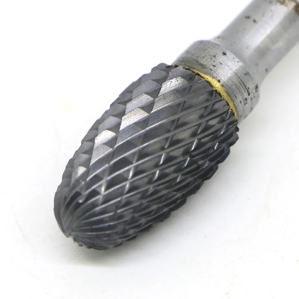 6PCSx High Quality Double Cut 12mm Tungsten Carbide Rotary File Burr 6.35mm Shank Metal Grinding