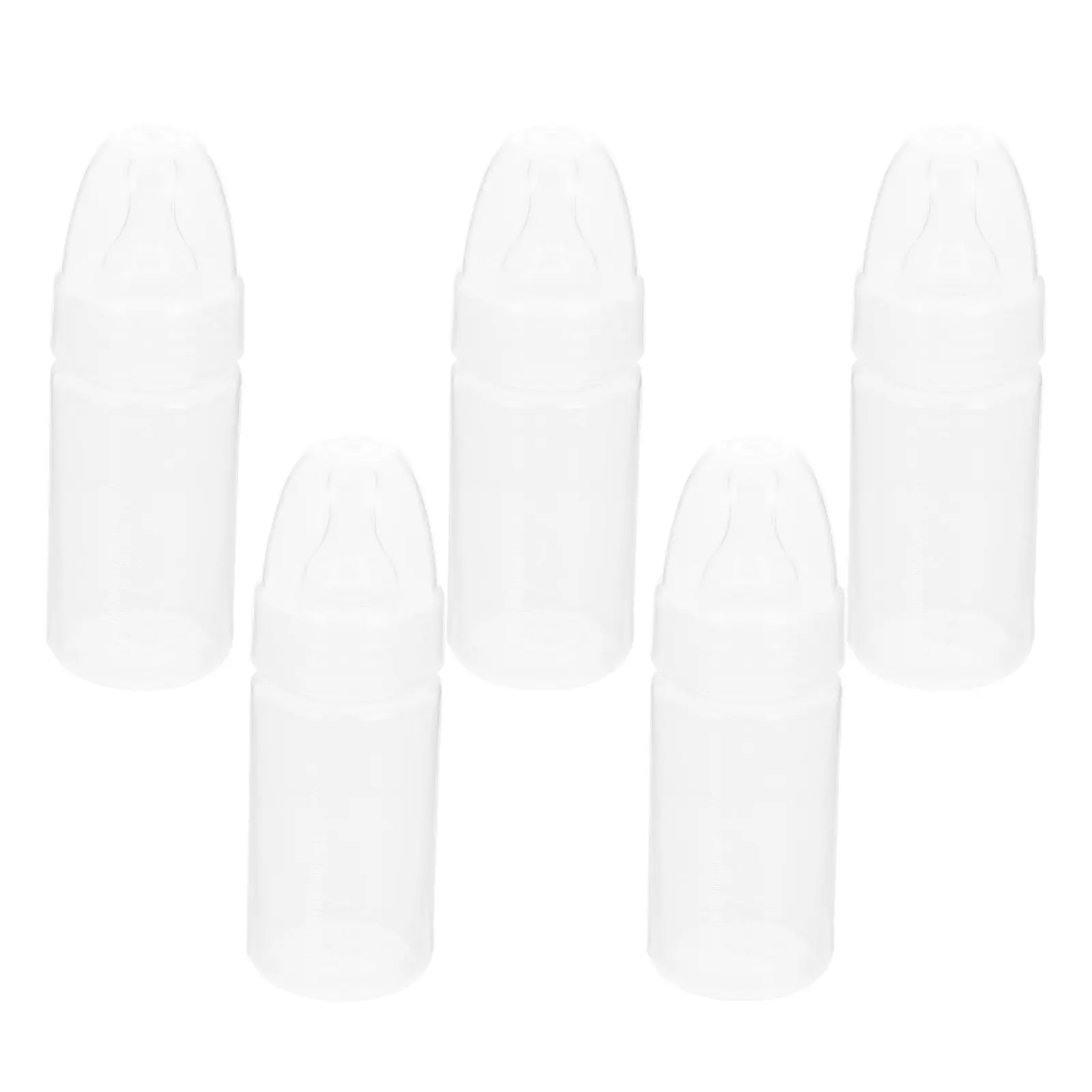 

5pcs Disposable Baby Milk Bottles Wide Opening Portable Nursing Feeders For Newborn Clear Scale Lightweight Teat Milk Powder