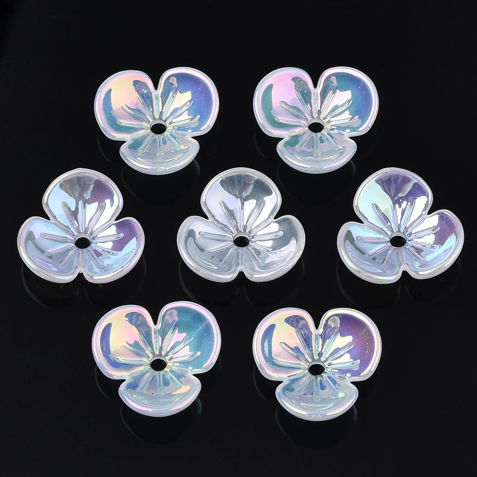 

100pcs Acrylic Bead Caps Flower Petal End Caps Loose Spacer Beads for Jewelry Making DIY Bracelet Necklace Earring Craft