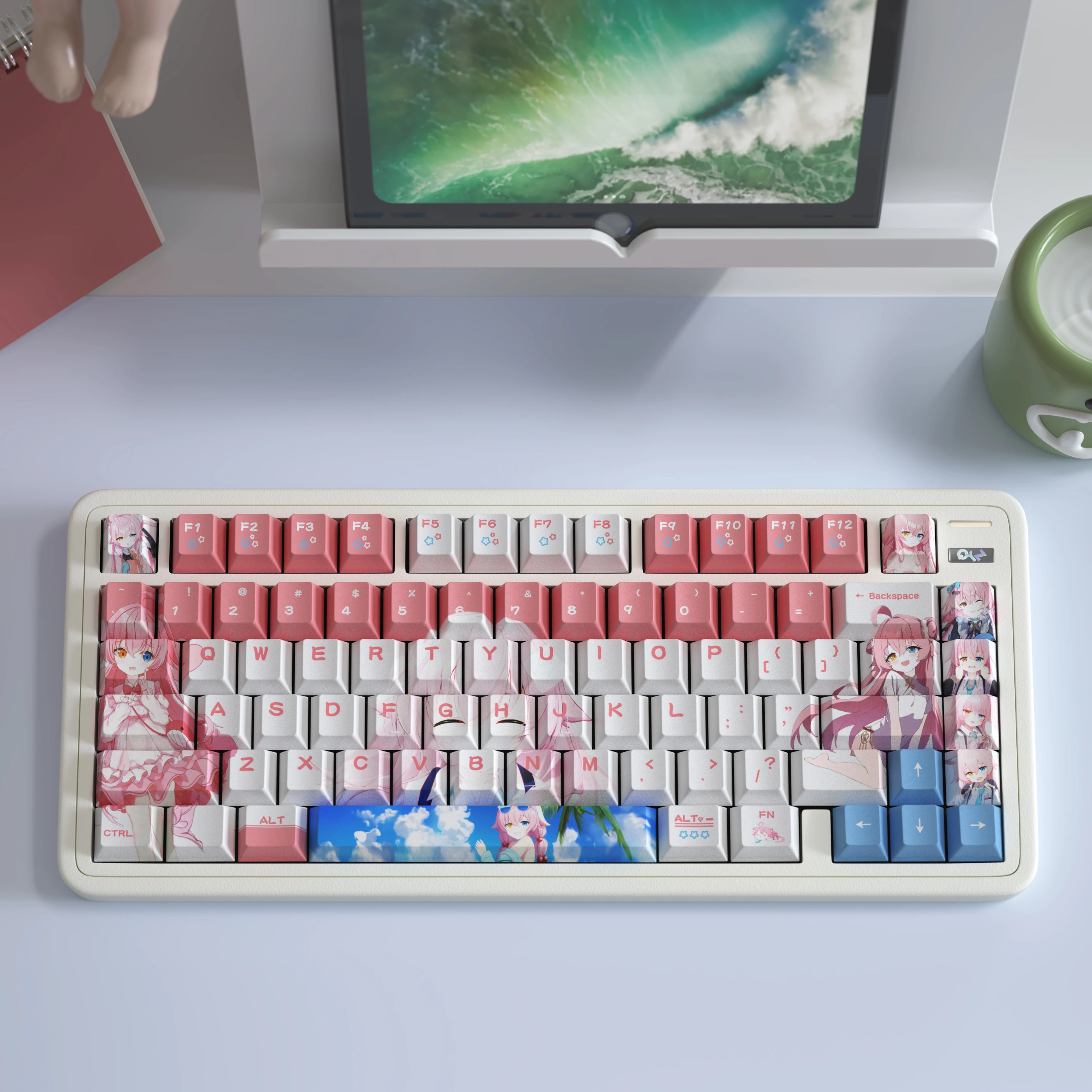 Azure Archives Birdie Tour Hoshino Keycaps Animation Second Dimensional Keycaps การระเหิดร้อน Original คีย์ส่วนบุคคลสูง