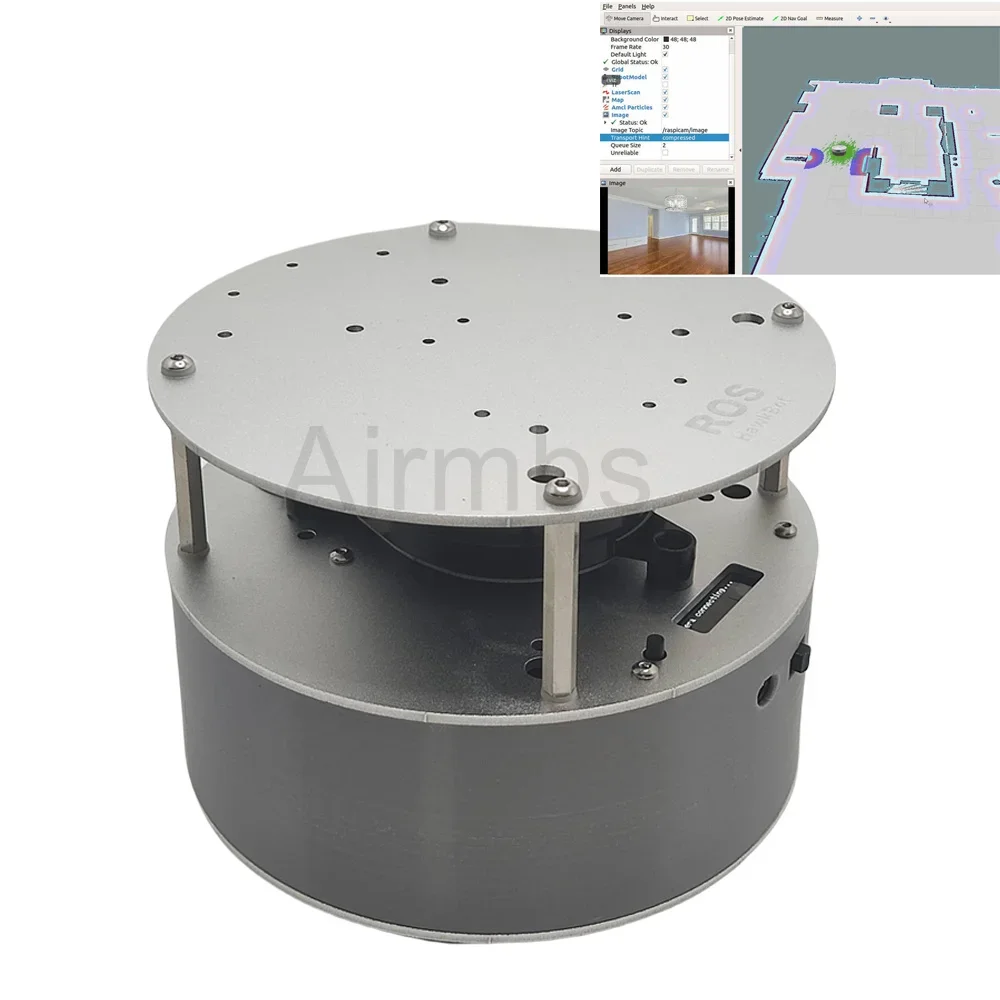 RoRuSDifferential Smart ROS 2WD Robot Car Chassis Research SLAM Navigation Simulation Lidar AI Vision Speech Learning Kit