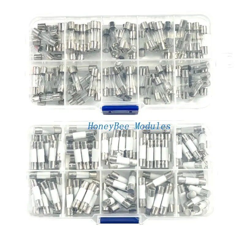 100PCS set 5*20 glass fuse Ceramic fuse fuse current protection device