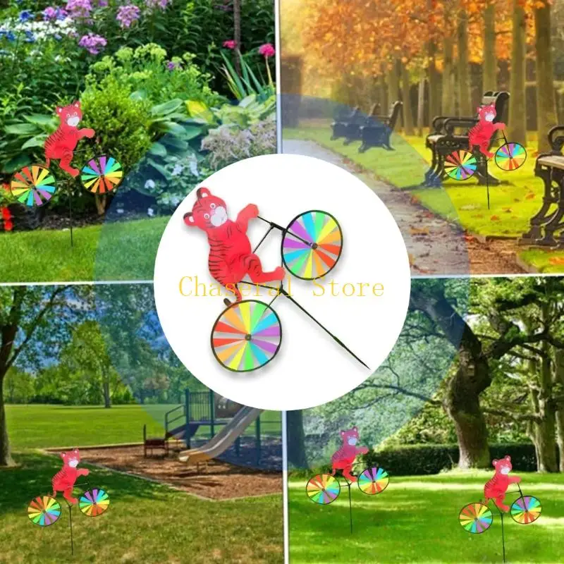 Spinner vento in bicicletta sugli animali dinamici E7CE con vista a 360 gradi per decorazioni per decorazioni per prato