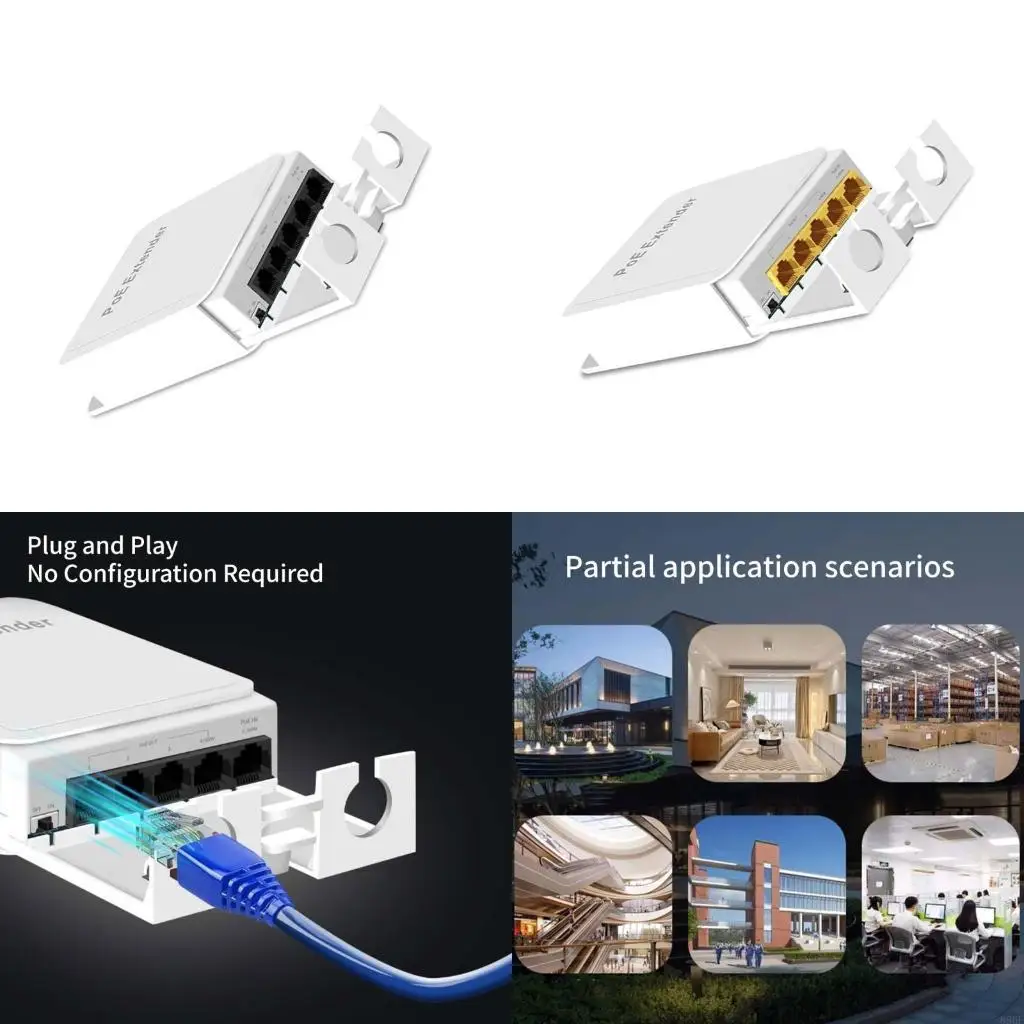 

896F Outdoor Gigabit Poe Extender 1 в 4 Out 5 Port Poe Repeaters IP55.