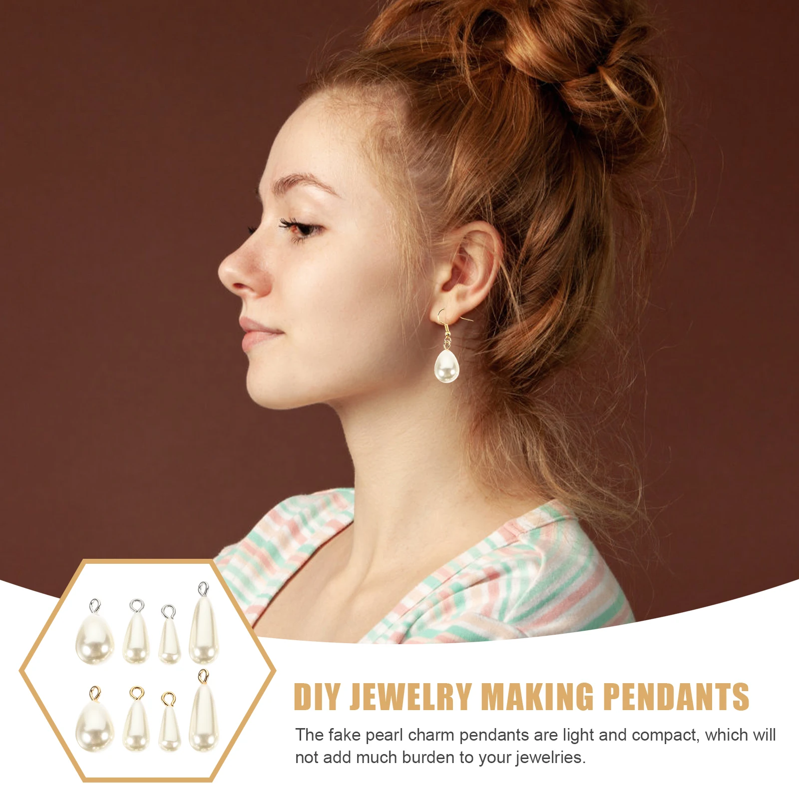 

40pcs Pearl Pendant Charms For Jewelry Making Imitation Plastic Pearl Charms Bracelet Earrings Diy Craft Supplies