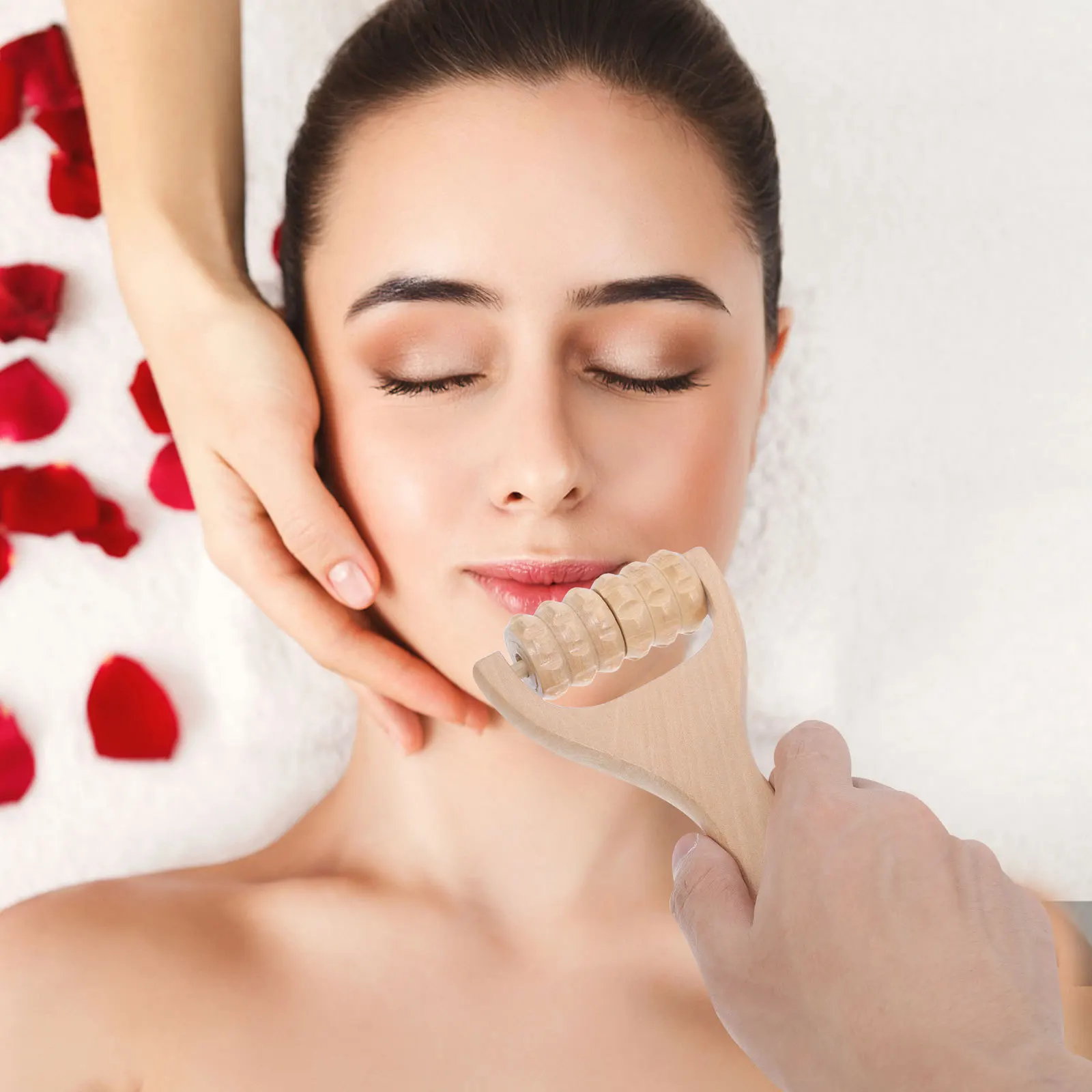 3 pçs ferramentas de massagem de terapia de madeira conjunto de rolo facial rosto pescoço ombro massageador ferramenta conveniente ferramentas de massagem de terapia de madeira