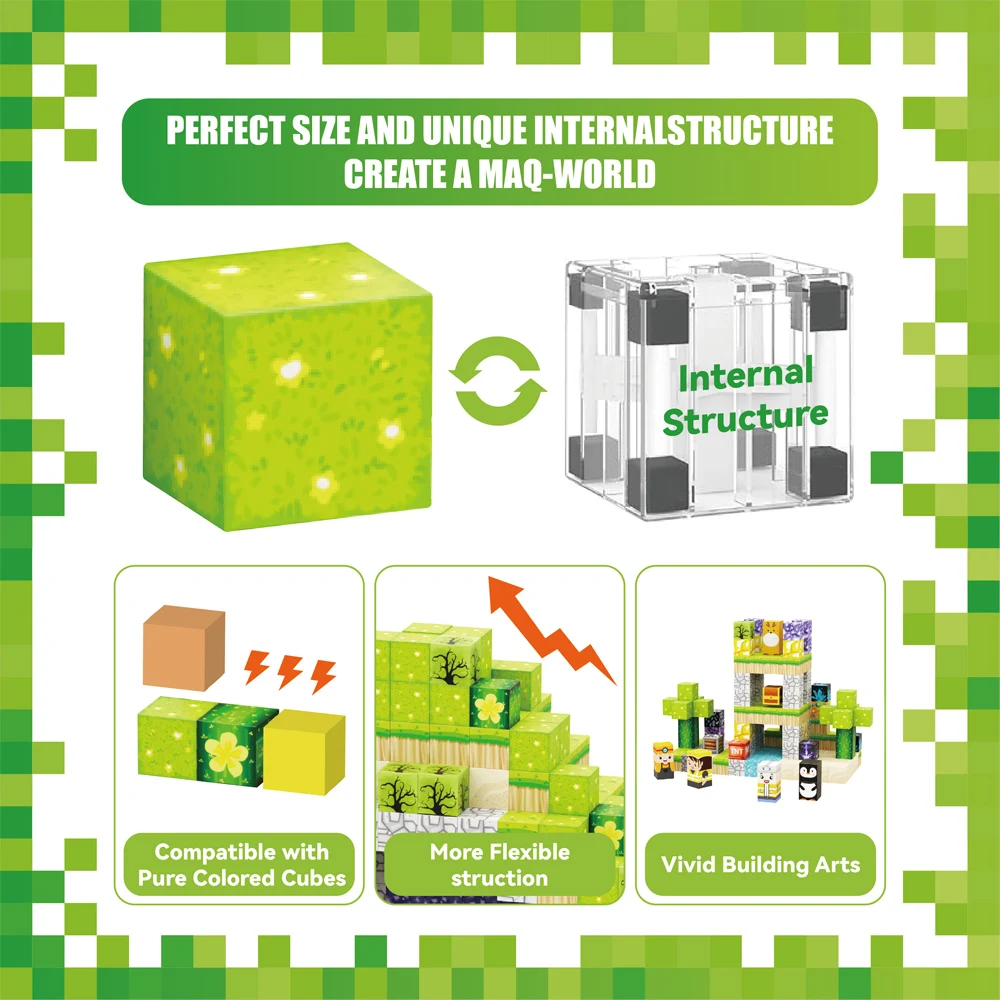 ของเล่นสร้างชุดแม่เหล็กการสํารวจเหมืองสร้างบล็อกเด็กชายและเด็กหญิงด้วยชิ้นอนุภาค - ของขวัญคริสต์มาส - ของขวัญวันฮาโลวีน