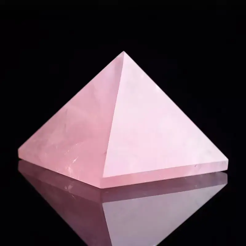 

Natural rose crystal quartz pyramid, energy gem spiritual healing, home decoration, aquarium demagnetization, spiritual healing,