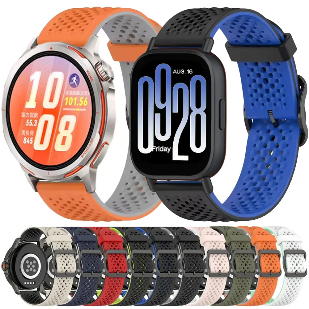 22mm 20mm Silikonarmband für Redmi Watch 5 Active/Lite Atmungsaktives Sportarmband für Huawei Watch GT Runner 2/GT6/5/4 Pro 46mm