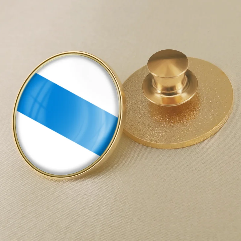 Russia White Blue White Flag Brooch Badges Lapel Pins