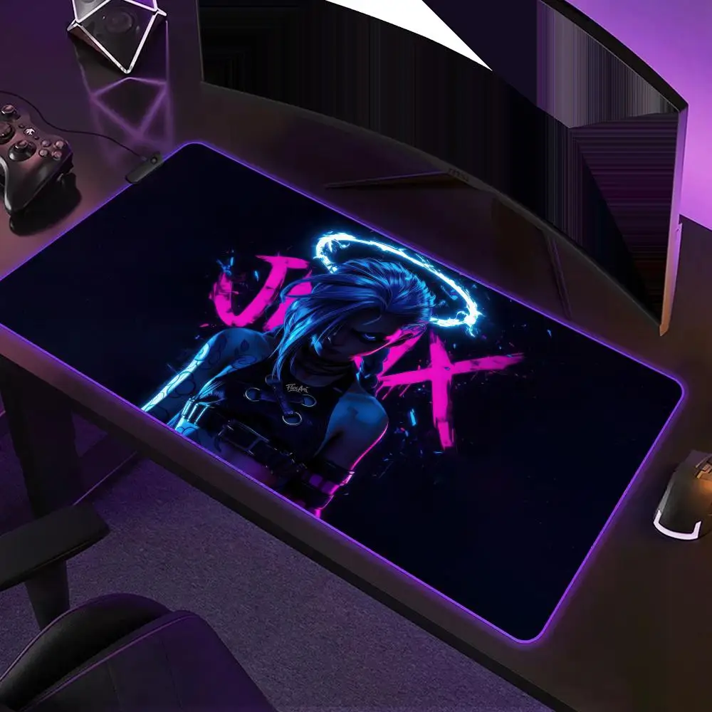 

Anime Game Theme Mouse Pad XXL RGB Game Mouse Pad HD Gamer Accessories LED Luminous Mouse Pad with Backlight Computer Carpet