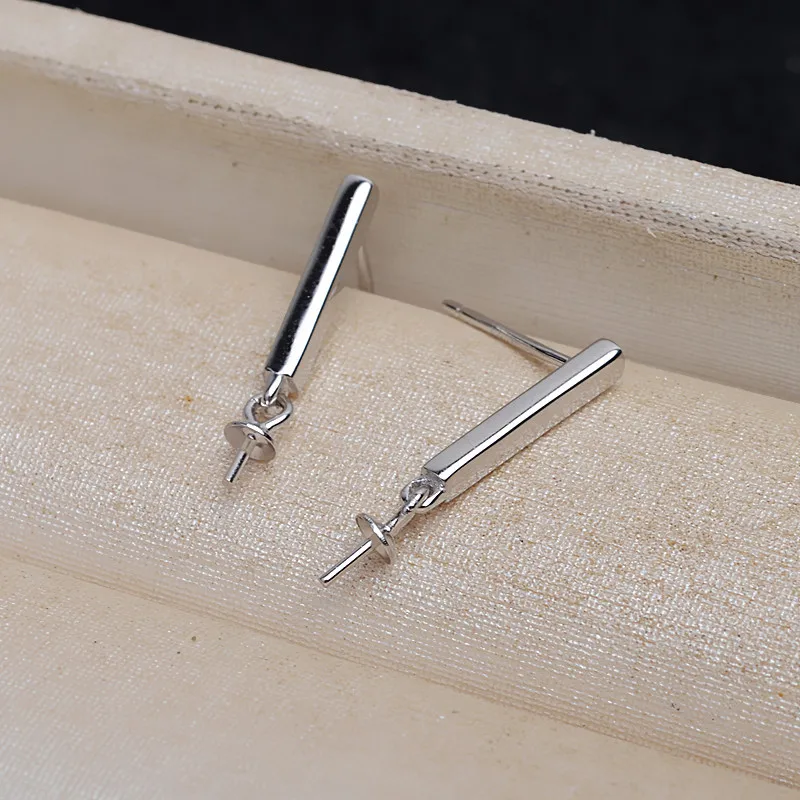 925 Silver Pendant and Earrings Set Base Mounts Findings Mounting  Jewelry Set Parts Fittings for 5-20mm Pearls