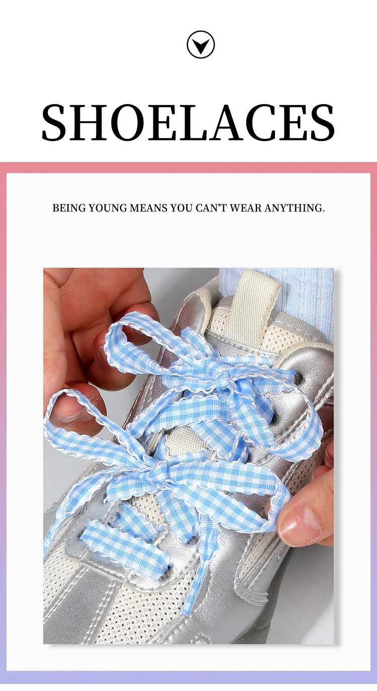 1 Paar karierte Schnürsenkel, flache Schnürsenkel für Sneaker, karierte Schnürsenkel, Ersatz für Schuhe. ﻿ – Detail 4