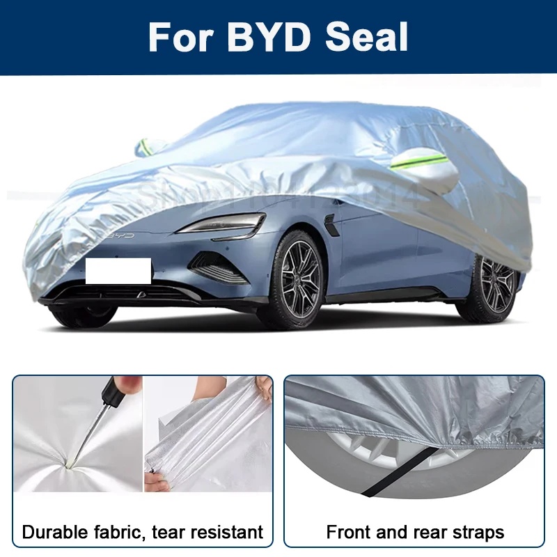 

Всепогодный чехол для автомобиля BYD Seal с отражающими полосами, водонепроницаемый, снегозащитный, пылезащитный, с защитой от УФ-излучения, аксессуар для экстерьера автомобиля