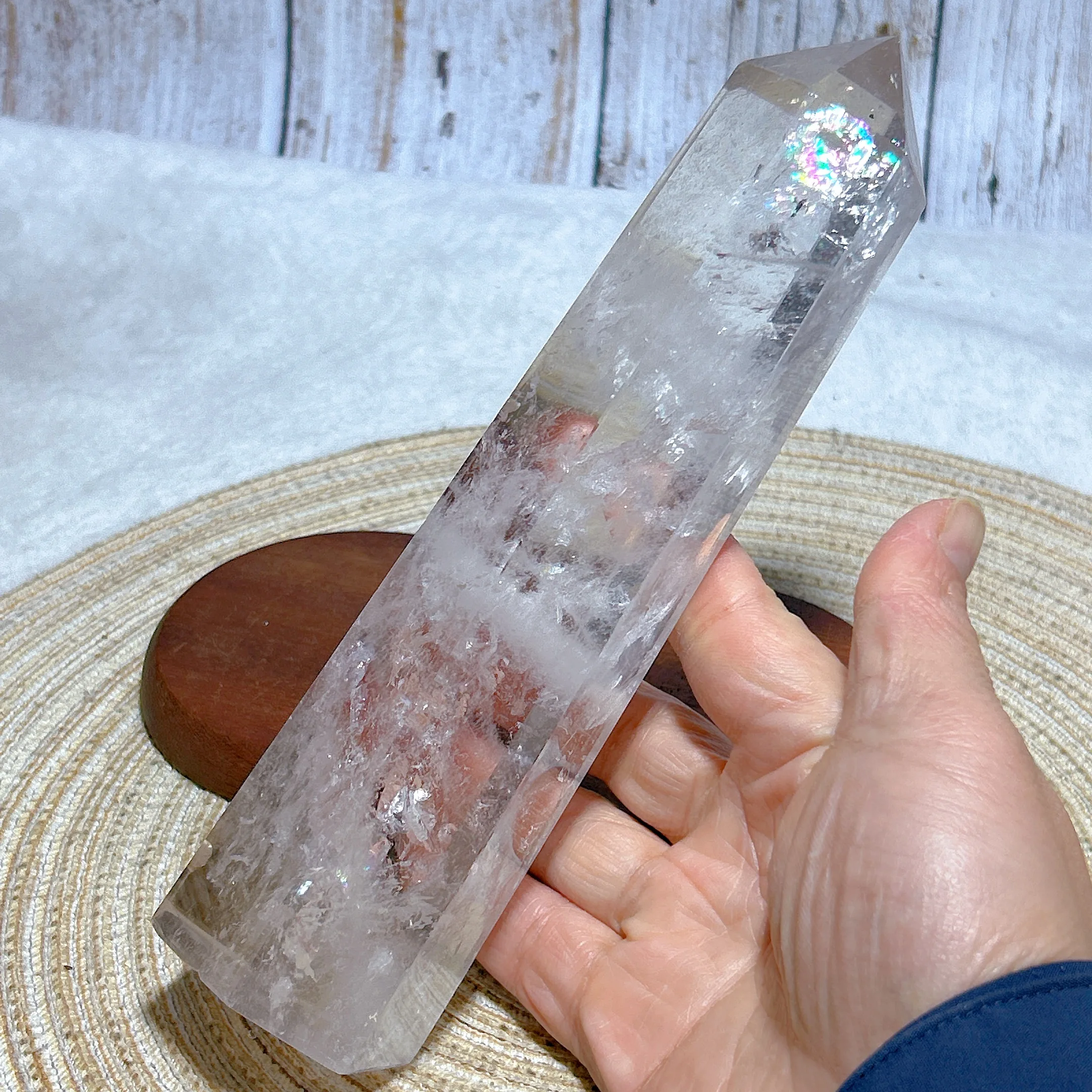

Natural Crystal Clear Quartz Rainbow Big Tower Healing High Quality Reiki Mineral Energy Ore Home Decorations Room Decor Gift