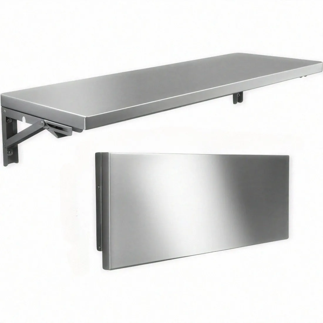 Wall-Mounted Folding Narrow Table Stainless Steel Entryway Entrance Hall Storage Shelf Living Room Furniture Home Decoration