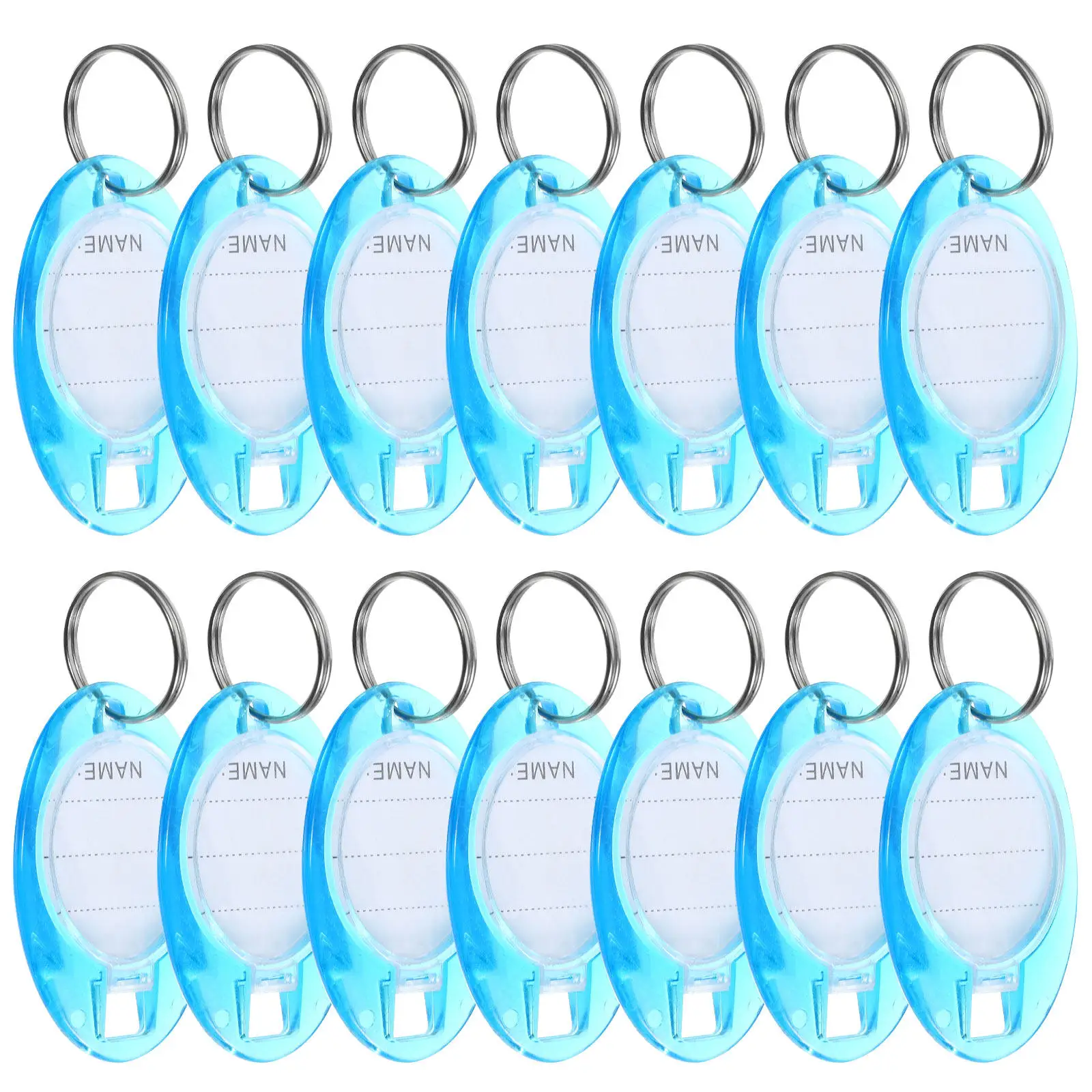 50Pcs Reusable Plastic Key Id Tags with Ring for Easy Identification Keys Luggage USB Sticks Pet Name Tags Key