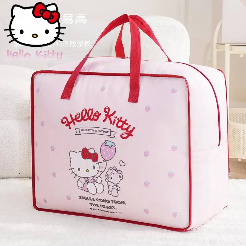 

Sanrio Hello Kitty Cotton Blanket Bag Oxford Cloth Clothing Change Season Packaging Bag My Melody Kuromi Large Storage Bag Gifts