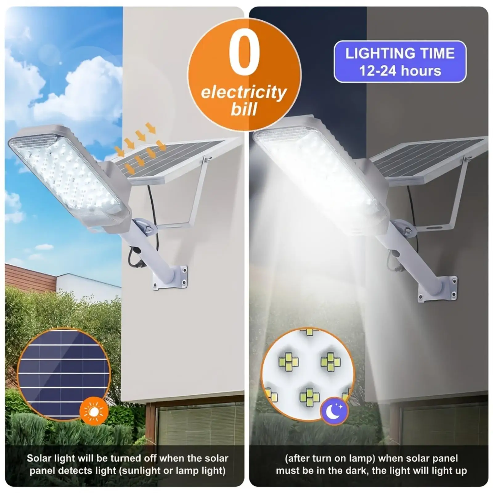 LED Solar Street Light Outdoor, 1/2/4Pack 6500K Dimmable IP65 Waterproof Solar Wall Lamps with Remote, Outdoor Solar Street Lamp For Patio, Wall, Garage, Garden