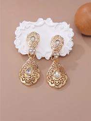 Classic Moroccan Wedding Women Decorative Earrings Hollow Design Gold Color Jewelry Earring