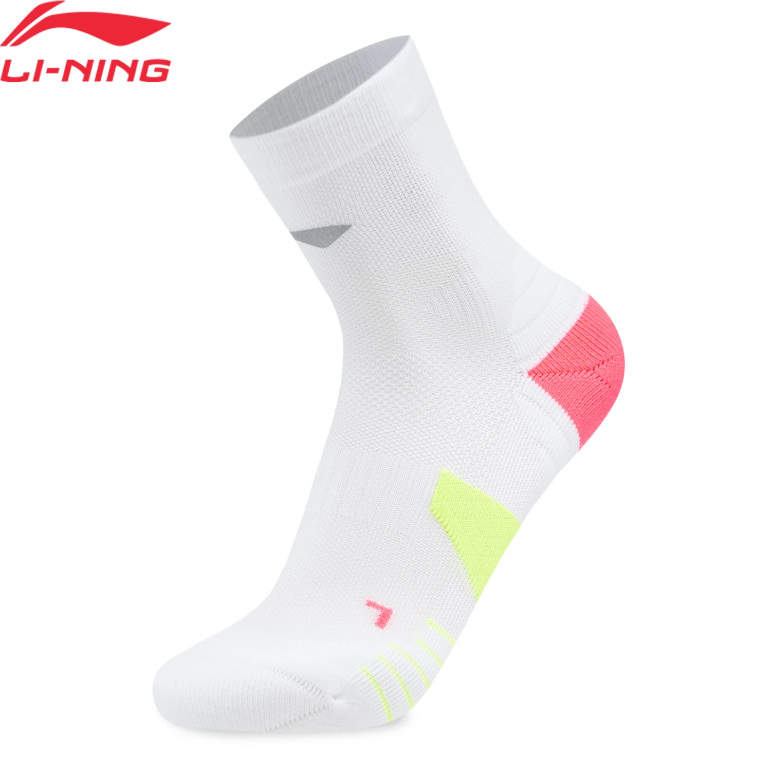 

Li-Ning Unisex Running Socks LN BACTERIA PROOF 55%Polyester 33.9%Polyamide 11.1%Elastane LiNing Soft Reflective Socks AWSW089