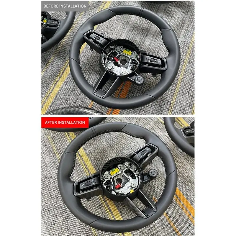 Carbon Fiber Frame Cover Trim For 911 992 Carrera Targa Turbo Steering Wheel 2022-2024 Accessory Parts