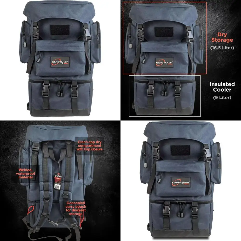 

Insulated Cooler Backpack with Dry Storage for Food and Gear - Blue