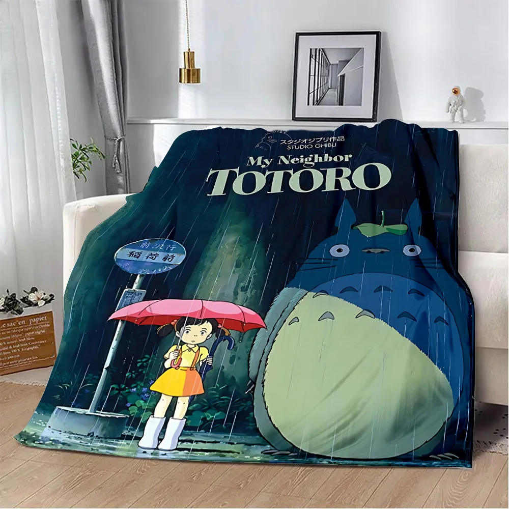 Hot Anime Cartoon Printed Blanket Picnic Blankets Warm Blanket Soft and Comfortable Blanket-T-TotoroS Home Travel Birthday Gift