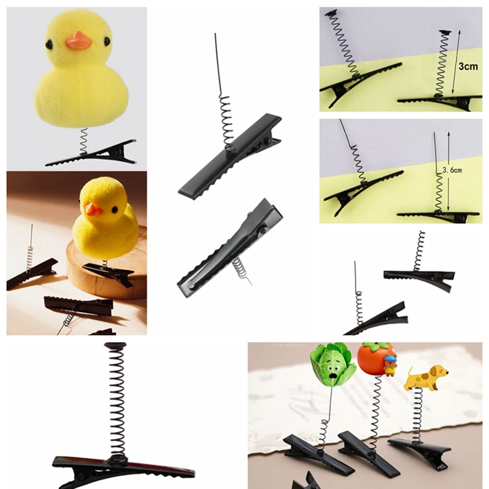 25pcs Black Metal Alligator Hair Clips 30-40mm with Wire Coil Spring Craft Hair Accessories High Quality for EU & US