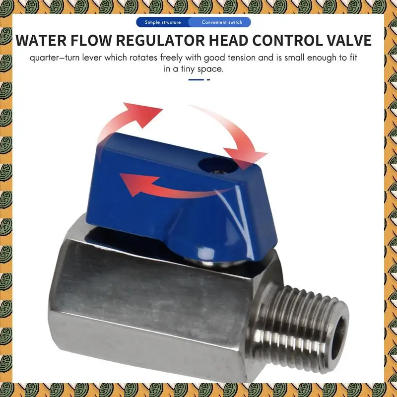 

Шаровой кран A77I 1/2 дюйма, мини-шаровой кран из нержавеющей стали 304, женский и мужской NPT, отлично подходит для клапана регулирования потока душевой насадки