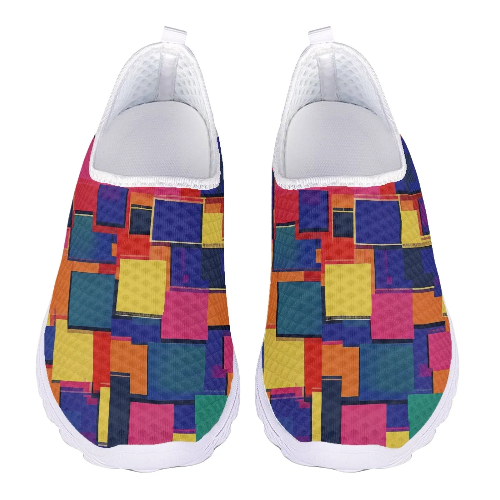 

Abstract Plaid Print Woman Loafers Women Slip On Flats Female Ladies Sneakers Mesh Sport Casual Shoes Summer Beach Shoes 2025