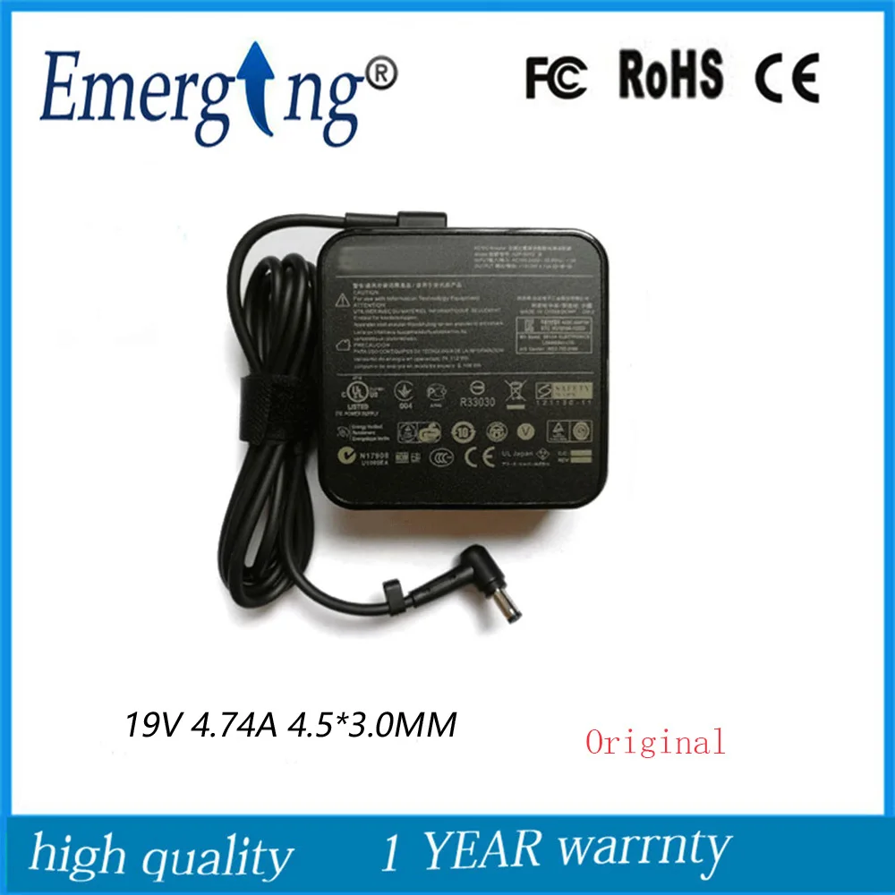 

19V 4.74A 4.5X3.0mm Charger Power Supply Original AC Laptop Adapter For ASUS Laptop U500VZ U500V B43V B53V BX51V UX51VZA UX51VZ