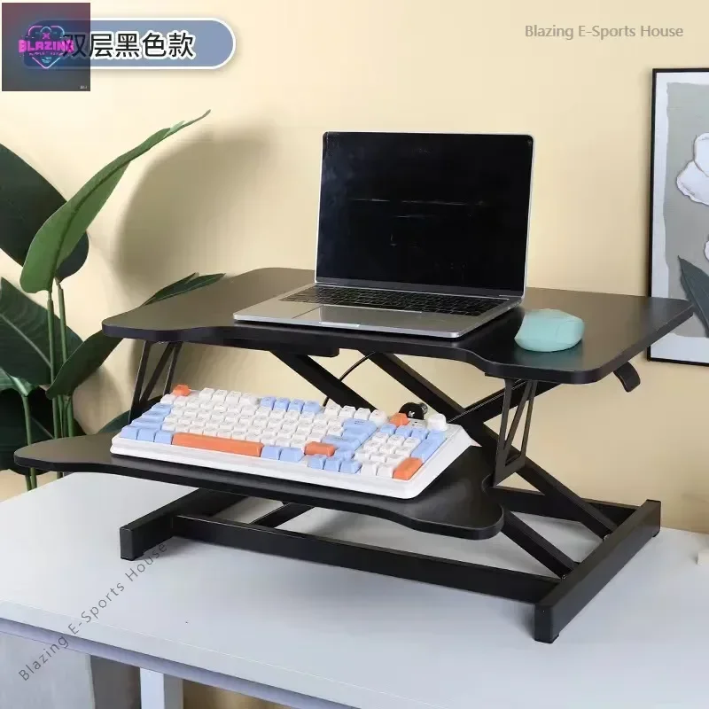 Standing Desk Lifting Computer Desk Pneumatic Desktop Foldable Desktop Table Heightening Notebook Table