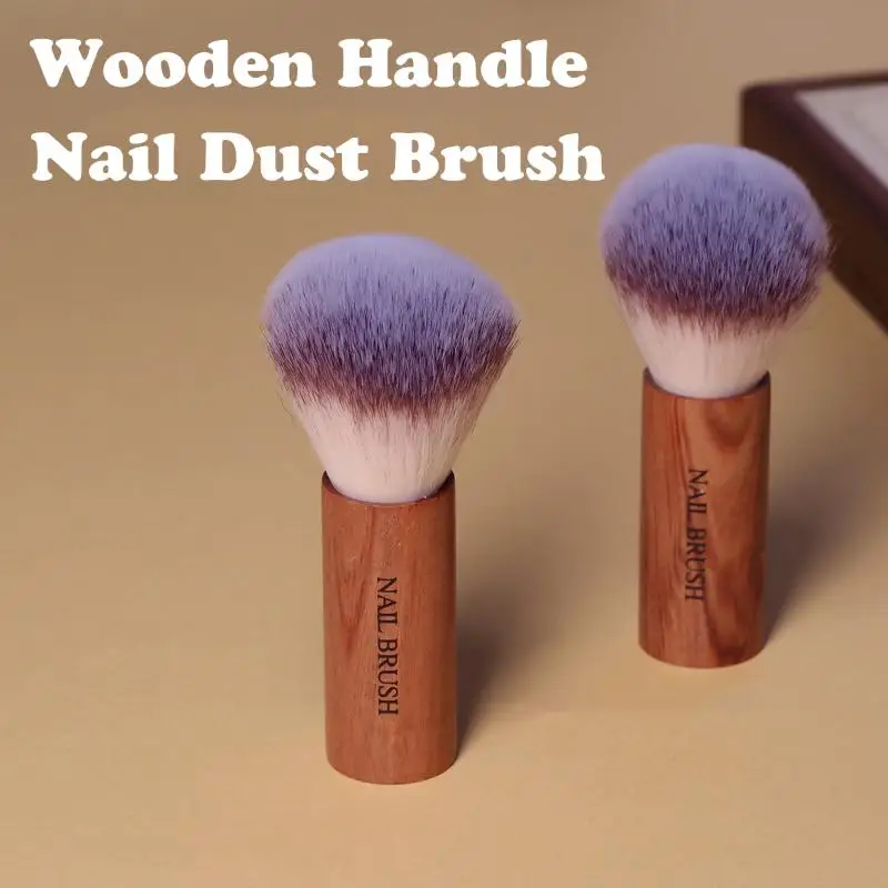 Brosse professionnelle pour Nail Art, Style rétro, manche rond en bois, nettoyage de la poussière, brosse de maquillage, accessoires de manucure, équipement, 1 pièce