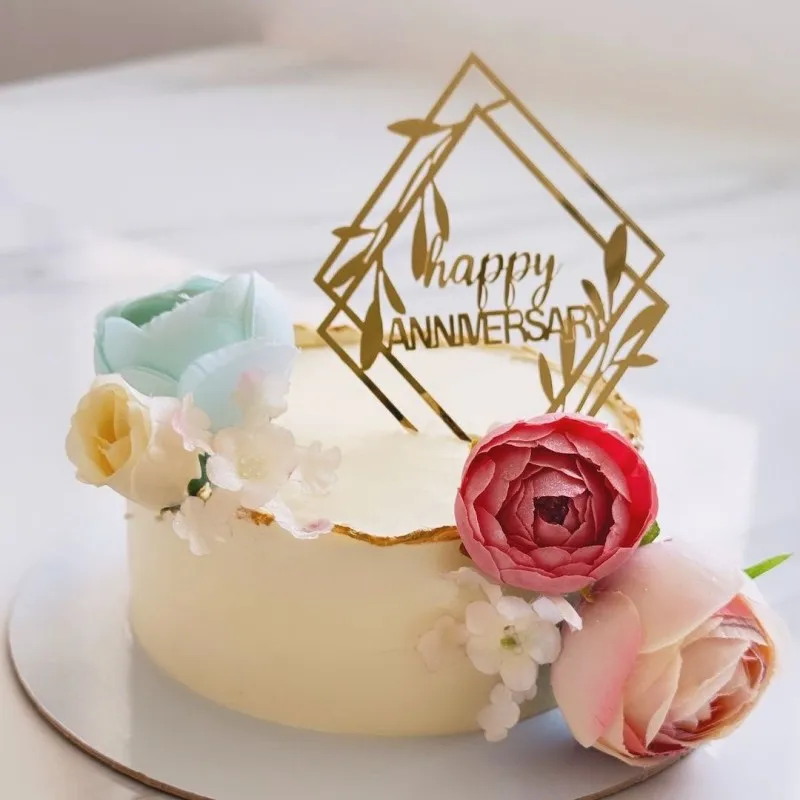 Hochzeitstag Tortenaufsatz Acryl Kuchendekoration Einsatz Partyzubehör Romantische Feier Dekor Paar Liebe Andenken – Detail 6