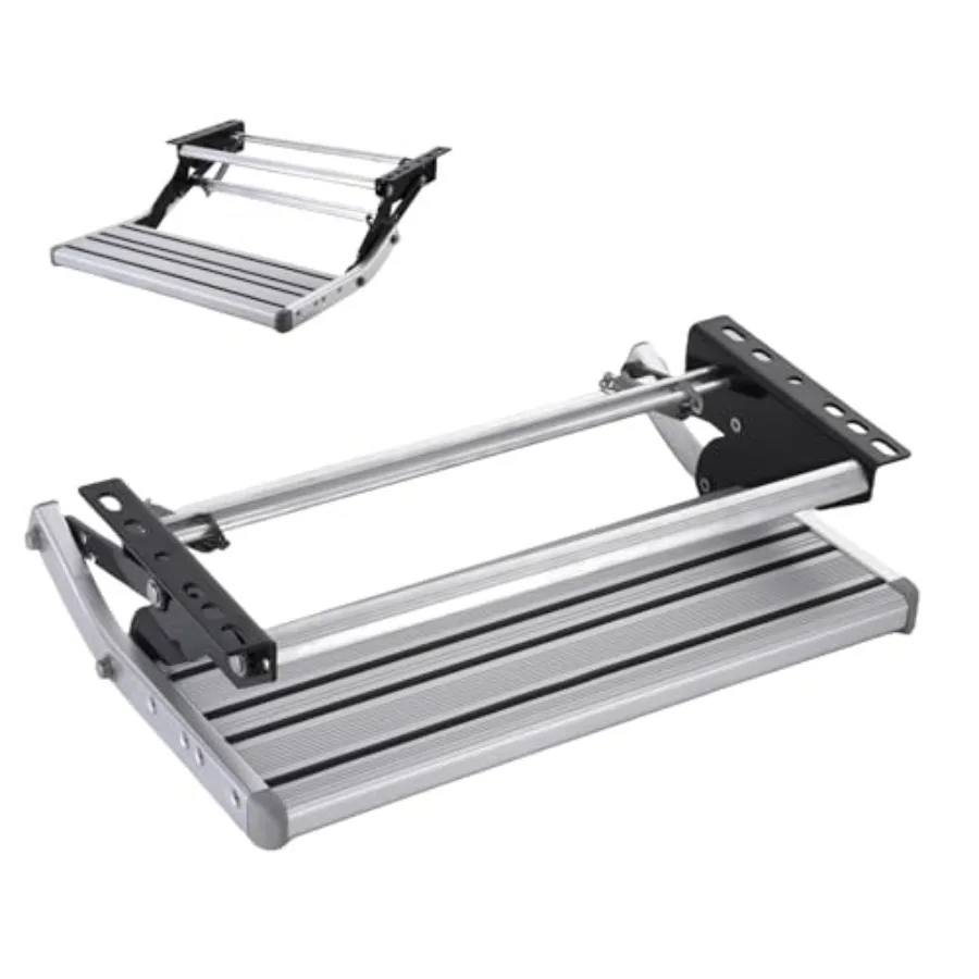 

Manual RV Stairs Durable Single Aluminum Step with NonSlip Strip for Safe Access to Motorhomes Campervans RVs and Travel Traile