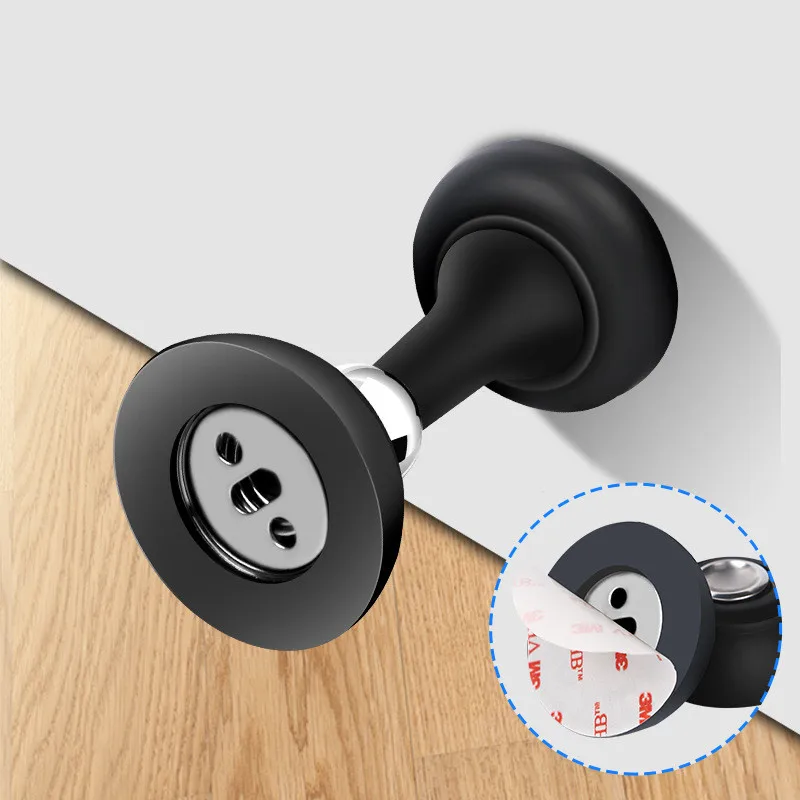 KK&FING Strong Magnetic Silent Suction Household Bedroom Free-punch Door Suction Anti-collision Door Stop Silicone Floor Suction