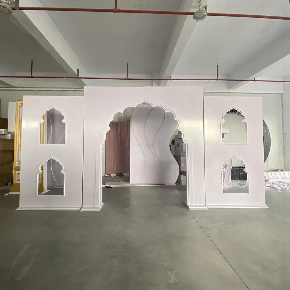 

High Quality Pvc Wedding Event Stage Decoration Backdrops Arch Door Shape White Pvc Arch Backdrop