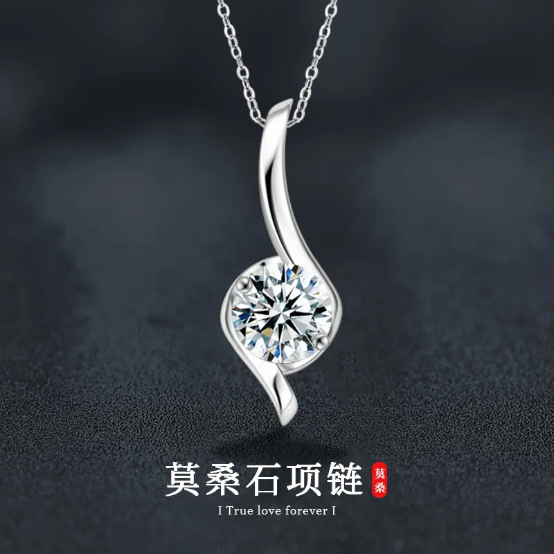 

Корейские украшения в стиле модерн, колье с моассанитом, женское украшение класса люкс, высококачественная цепочка на ключицу из чистого серебра S925 с подвеской.