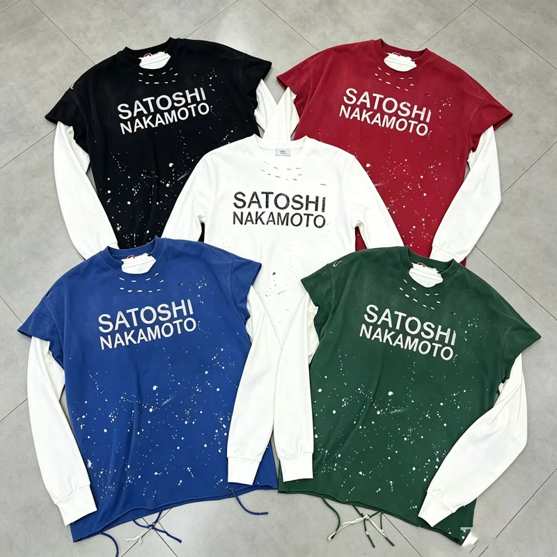 fashion Long Sleeve Satoshi Nakamoto T Shirt Men Women High Quality Quick Dry Loose Breathe T-shirt Clothes Print Logo Tops Tee