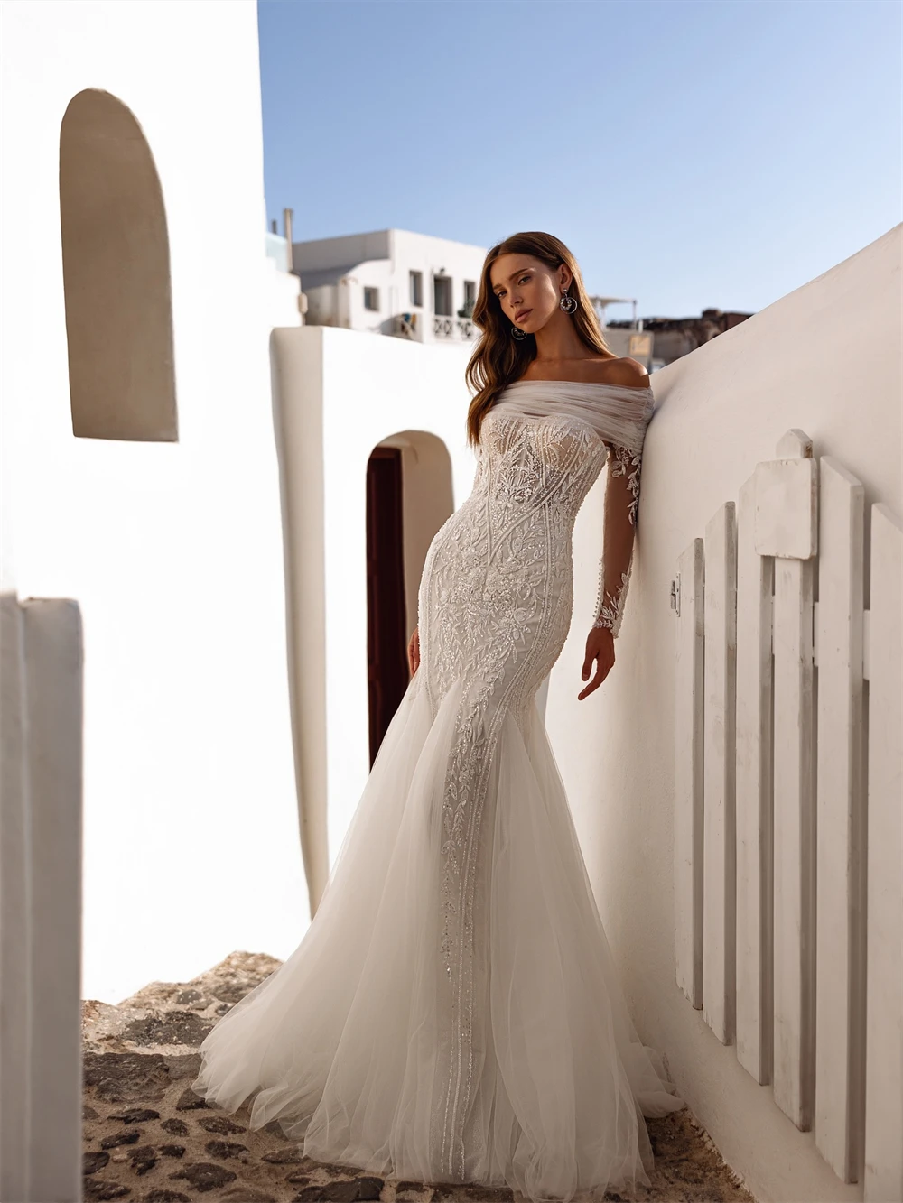 Vestido De Novia De Organza blanco bohemio personalizado, vestidos De Novia elegantes sin mangas con forma De corazón, Vestido De Novia suave con cola De corte De sirena