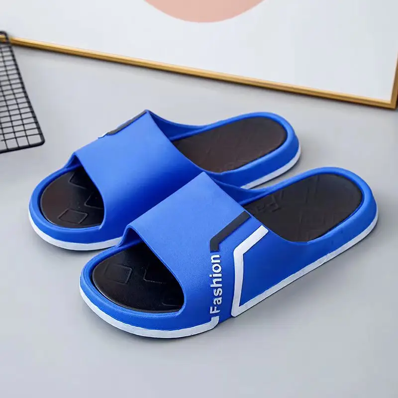 2024 New Men's Summer Casual One Word Slipper Soft Sole Non Slip Home Casual Slipper Beach Slippers Bathroom Slipper