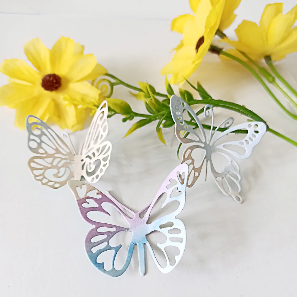 Butterfly Metal Cutting Die 4Pcs for Making DIY Scrapbook Album Decorative Three-dimensional Flower Card Embossing Die Cutting