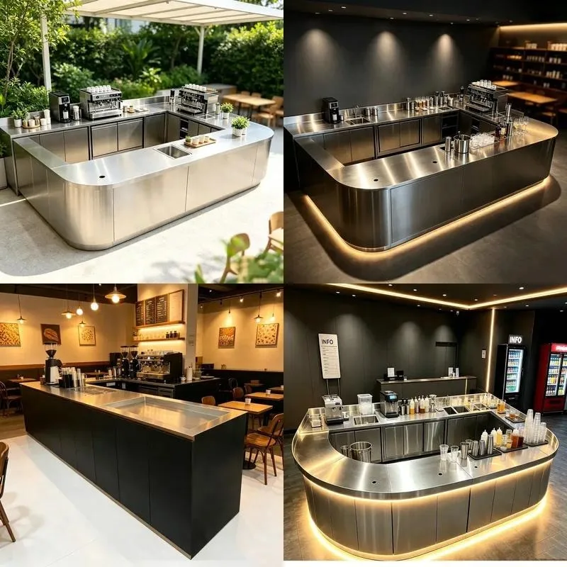 for Commercial catering equipment stainless steel bar table, suitable for use in milk tea shops and coffee bars