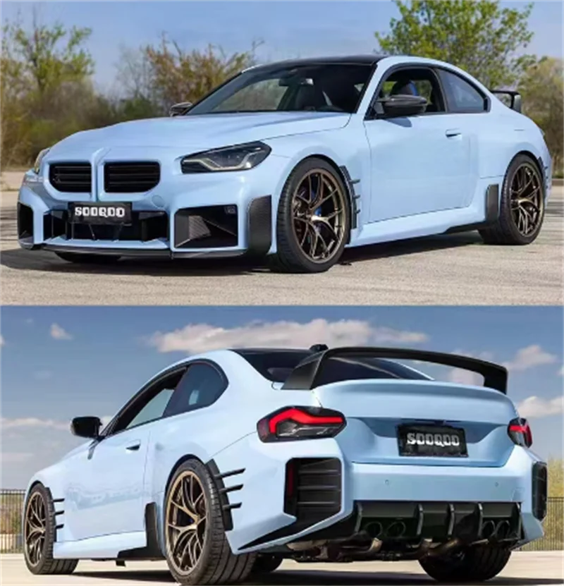 

For BMW G87 M2 Real Dry Carbon Fiber Front Lip Rear Diffuser Bumper Side Skirt Spoiler Body Kit