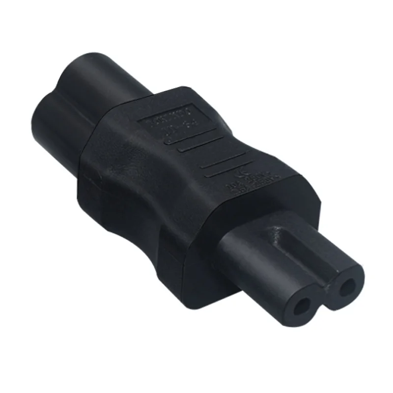 أسود IEC320 C6 إلى C7 التيار المتناوب تحويل الطاقة المكونات زهر البرقوق ذكر إلى الشكل 8 أنثى محول الطاقة التوصيل محول المقبس